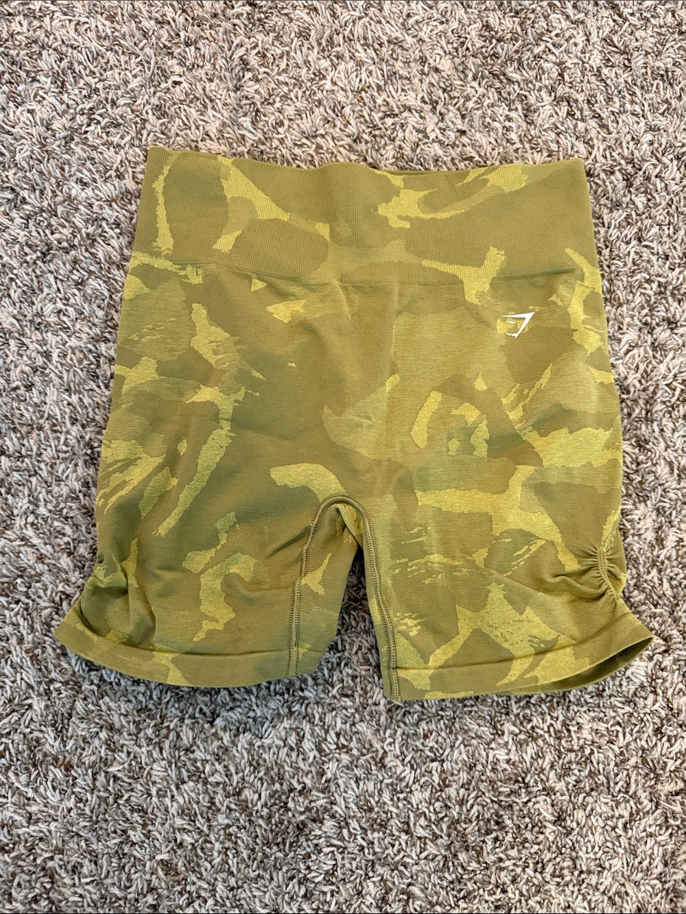 Gymshark Olive Green Camo Women's Bike Shorts